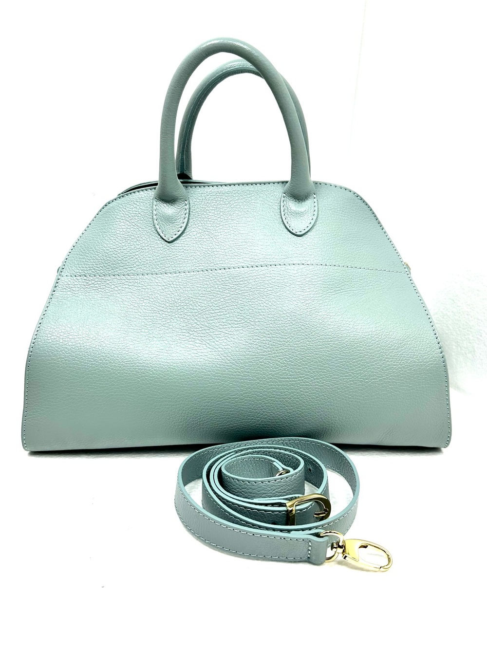 Anna Paola Riva Italian Leather Baby Blue Satchel NWOT